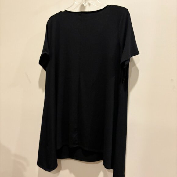 Zanzea Black Short Sleeve Pullover Polyester Blend Shirt sz 2XL - Picture 2 of 5